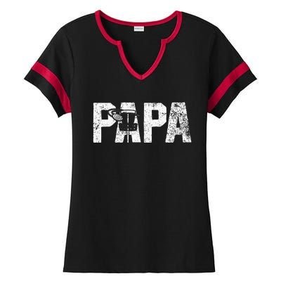 Disc Golf Papa Dad Disc Golfing Ladies Halftime Notch Neck Tee