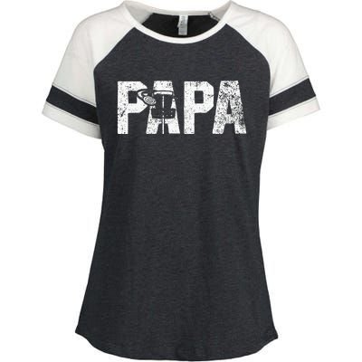 Disc Golf Papa Dad Disc Golfing Enza Ladies Jersey Colorblock Tee