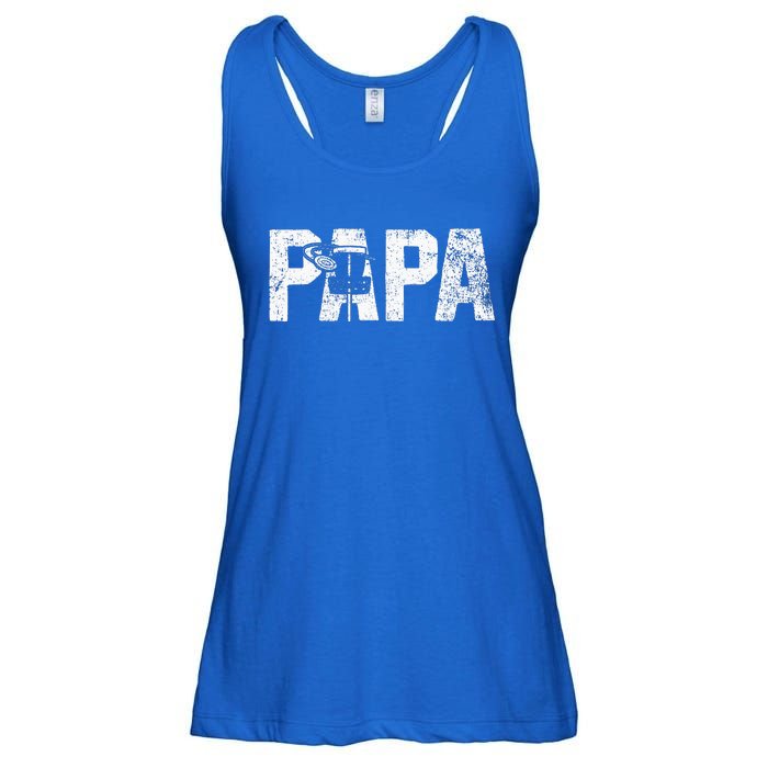 Disc Golf Papa Dad Disc Golfing Ladies Essential Flowy Tank