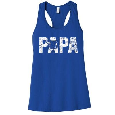 Disc Golf Papa Dad Disc Golfing Women's Racerback Tank