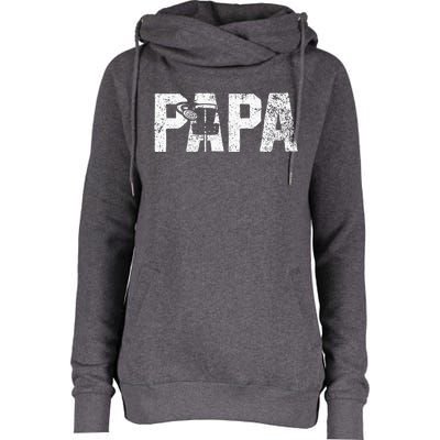 Disc Golf Papa Dad Disc Golfing Womens Funnel Neck Pullover Hood