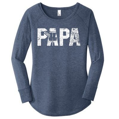 Disc Golf Papa Dad Disc Golfing Women's Perfect Tri Tunic Long Sleeve Shirt