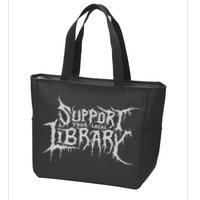 Death Gothic Print Support Your Local Library Style Lovers Zip Tote Bag