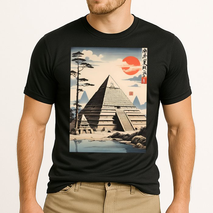 Drawing Giza Pyramid Japanes Style Cooling Performance Crew T-Shirt