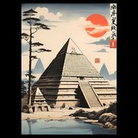 Drawing Giza Pyramid Japanes Style Cooling Performance Crew T-Shirt