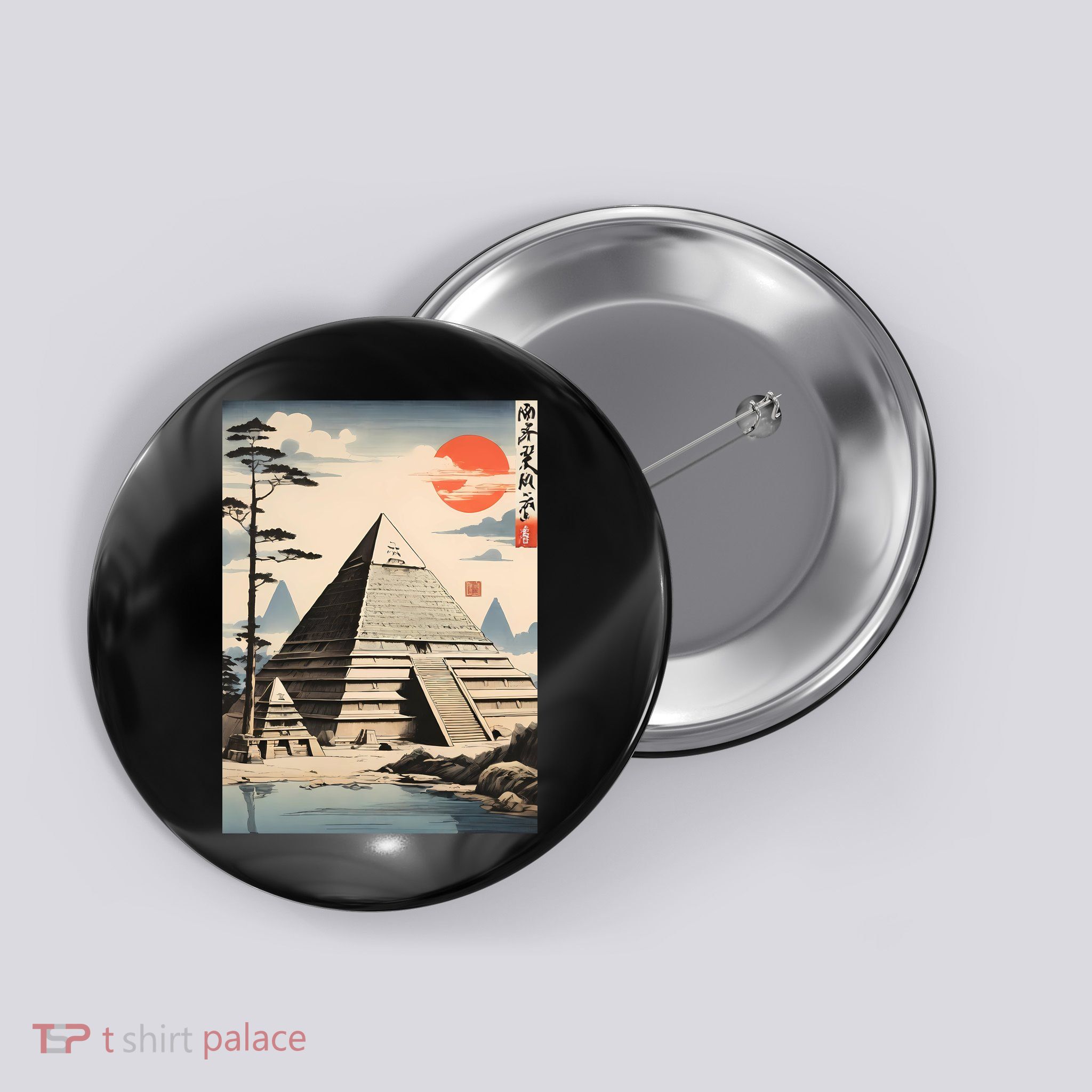 Drawing Giza Pyramid Japanes Style Button