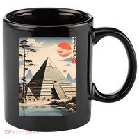 Drawing Giza Pyramid Japanes Style 11oz C Handle Ceramic Mug