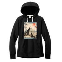 Drawing Giza Pyramid Japanes Style Women's Fleece Hoodie