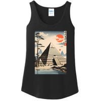 Drawing Giza Pyramid Japanes Style Ladies Essential Tank