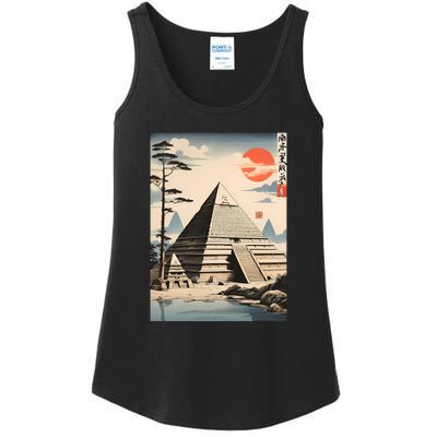 Drawing Giza Pyramid Japanes Style Ladies Essential Tank