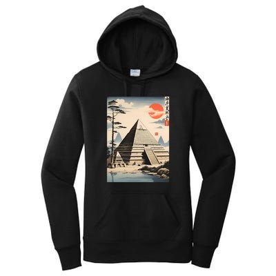 Drawing Giza Pyramid Japanes Style Women's Pullover Hoodie