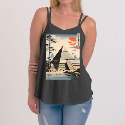 Drawing Giza Pyramid Japanes Style Women's Strappy Tank