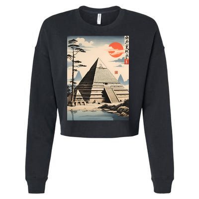 Drawing Giza Pyramid Japanes Style Cropped Pullover Crew
