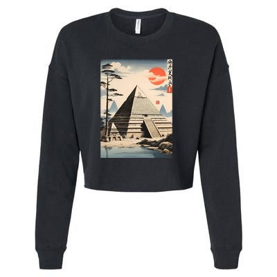 Drawing Giza Pyramid Japanes Style Cropped Pullover Crew