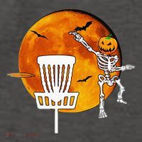 Disc Golf Player Lover Funny Halloween Pumpkin Skeleton Vector Backpack