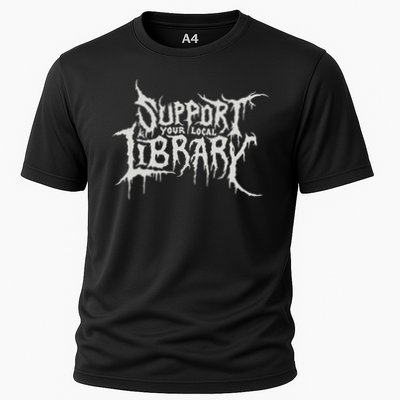 Death Gothic Print Support Your Local Library Style Lovers Cooling Performance Crew T-Shirt