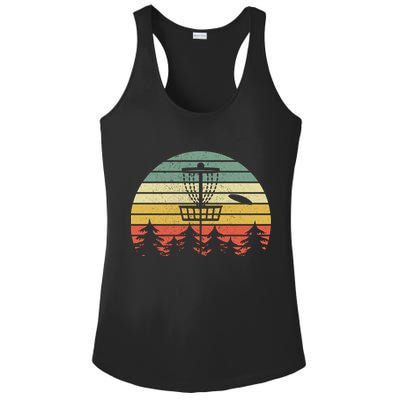 Disc Golf Retro Vintage Frisbee Design Ladies PosiCharge Competitor Racerback Tank
