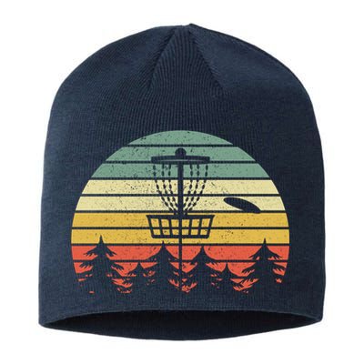 Disc Golf Retro Vintage Frisbee Design Sustainable Beanie
