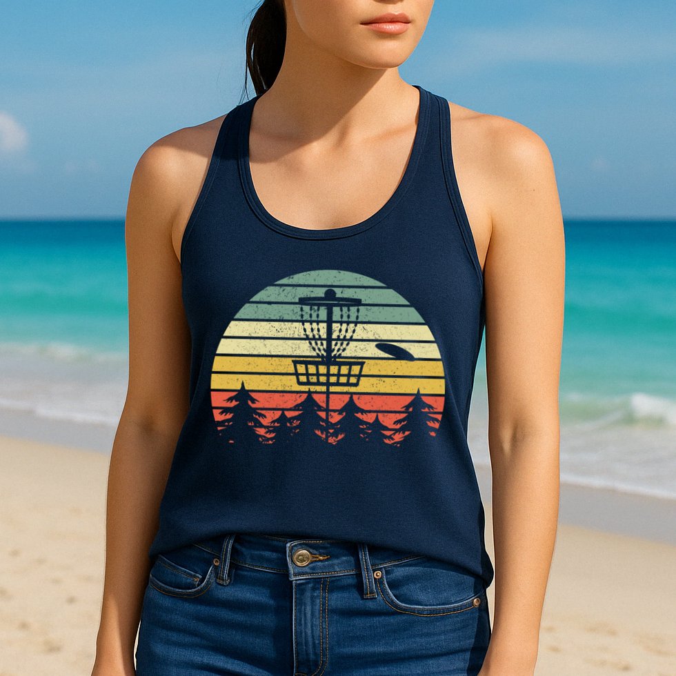 Disc Golf Retro Vintage Frisbee Design Womens Tank Top