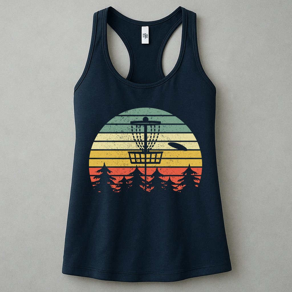 Disc Golf Retro Vintage Frisbee Design Womens Tank Top