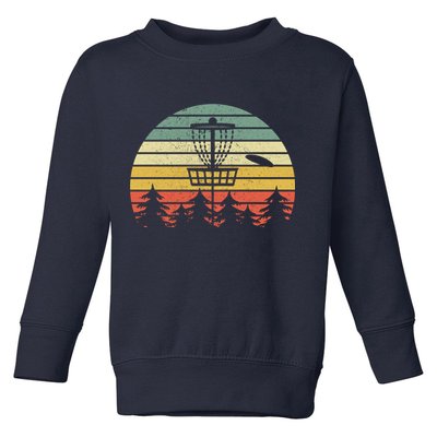 Disc Golf Retro Vintage Frisbee Design Toddler Sweatshirt