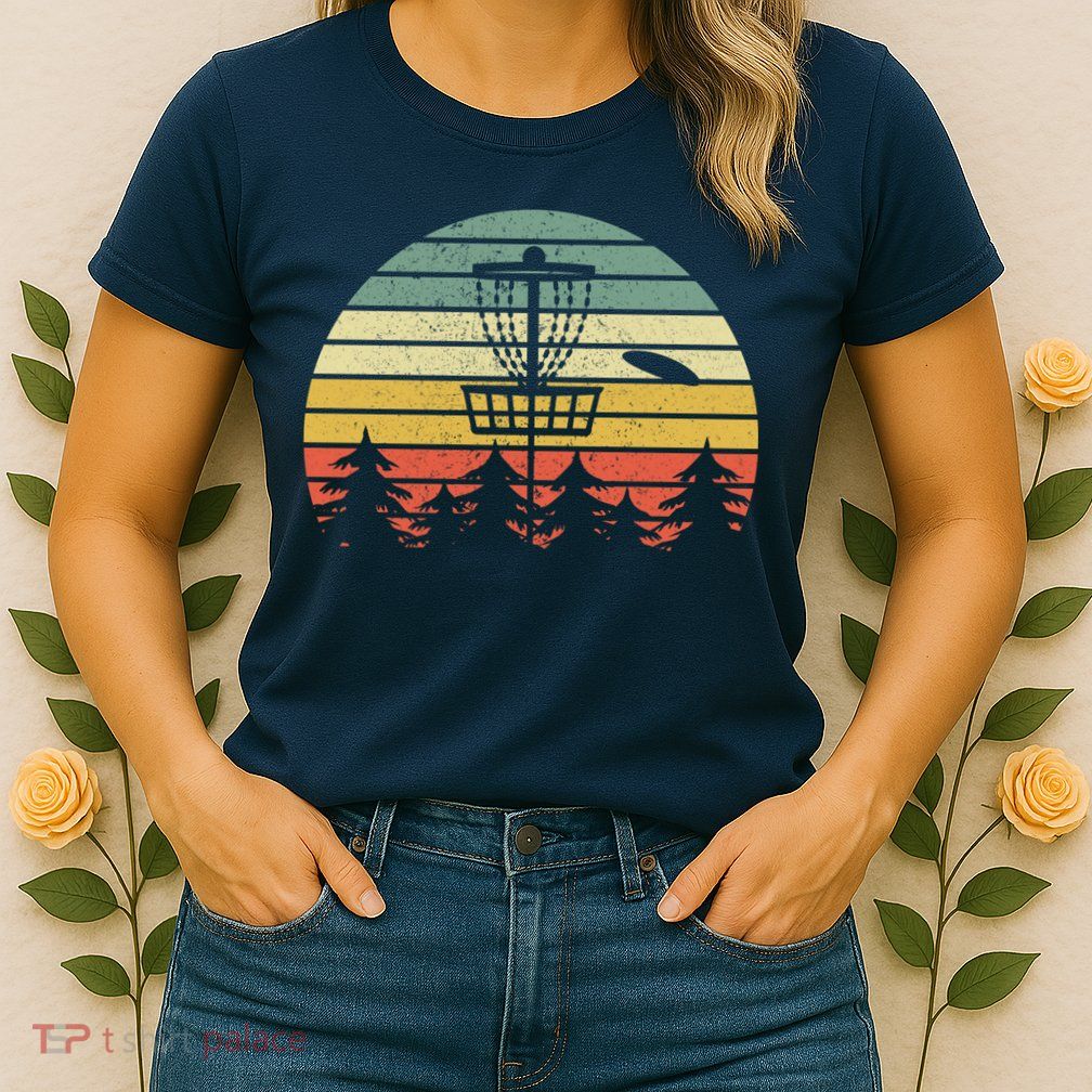 Disc Golf Retro Vintage Frisbee Design Womens T-Shirt