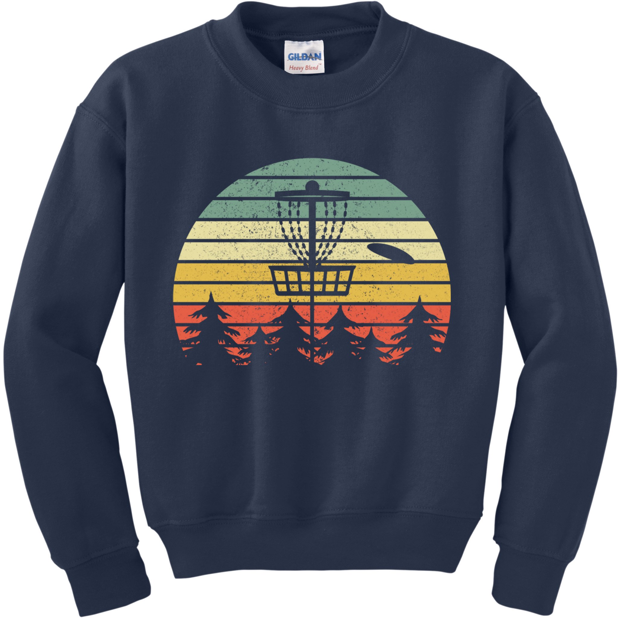Disc Golf Retro Vintage Frisbee Design Kids Sweatshirt