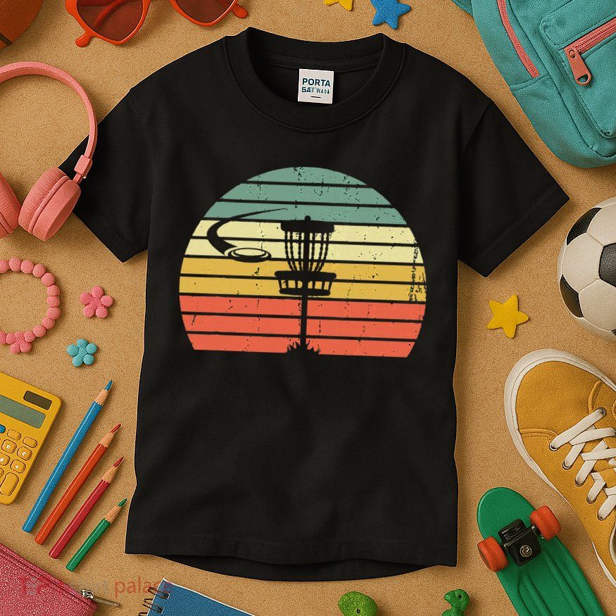 Disc Golf Retro Frisbee Golf Disc Sport Gift Kids T-Shirt
