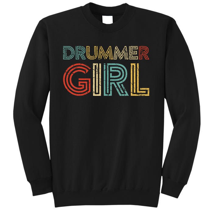 Drummer Girl Retro Vintage Drumming Musician Percussionist Sweatshirt