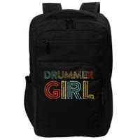 Drummer Girl Retro Vintage Drumming Musician Percussionist Impact Tech Backpack