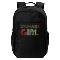 Drummer Girl Retro Vintage Drumming Musician Percussionist Daily Commute Backpack