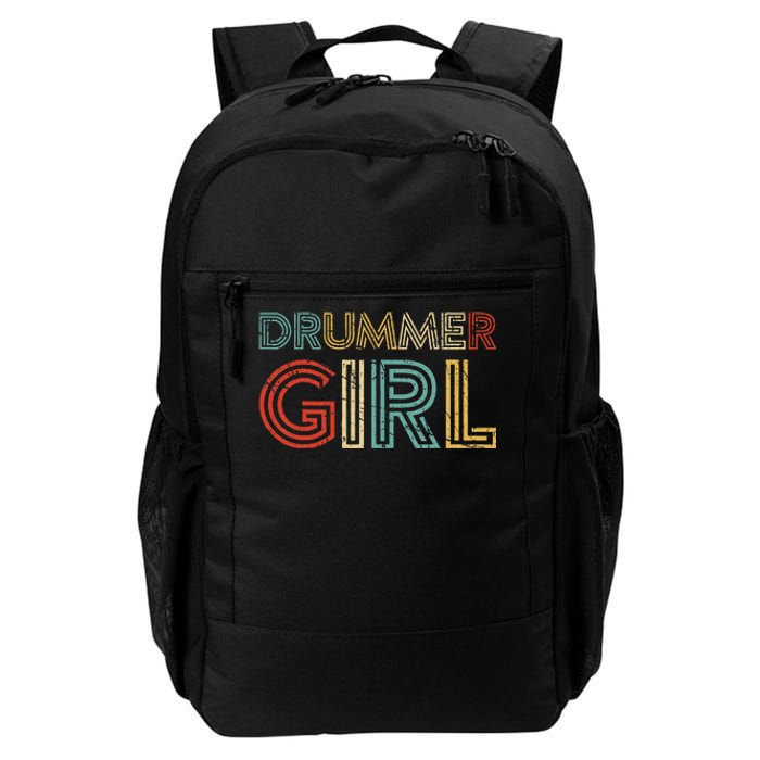 Drummer Girl Retro Vintage Drumming Musician Percussionist Daily Commute Backpack