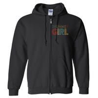 Drummer Girl Retro Vintage Drumming Musician Percussionist Full Zip Hoodie