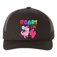 Dinosaur Girl Roar Im 4 Year Old 4th Birthday Party Yupoong Adult 5-Panel Trucker Hat