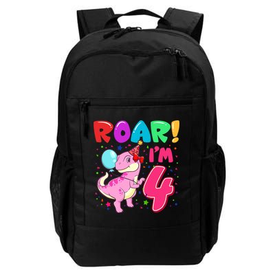 Dinosaur Girl Roar Im 4 Year Old 4th Birthday Party Backpack