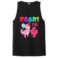 Dinosaur Girl Roar Im 4 Year Old 4th Birthday Party PosiCharge Competitor Tank