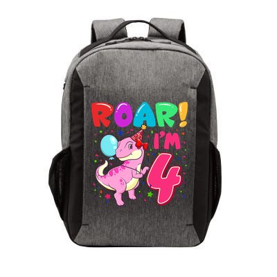 Dinosaur Girl Roar Im 4 Year Old 4th Birthday Party Vector Backpack