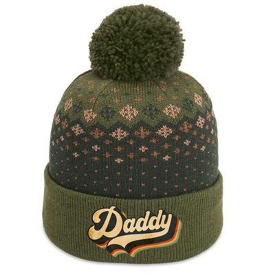 Daddy Gifts Retro Vintage Father's Day Daddy The Baniff Cuffed Pom Beanie