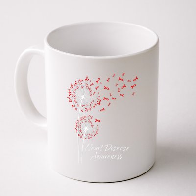 Dandelion Go Red Ribbon Heart Disease Awareness Month Gift Coffee Mug