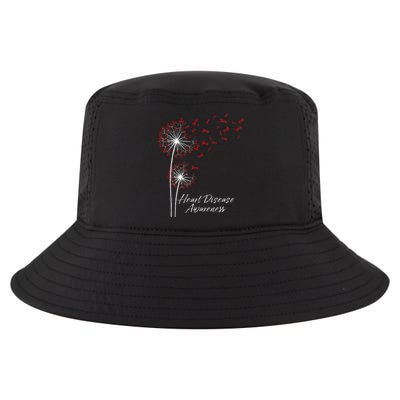 Dandelion Go Red Ribbon Heart Disease Awareness Month Cool Comfort Performance Bucket Hat