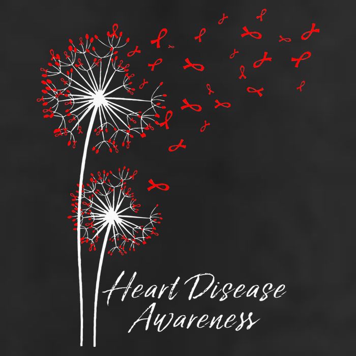 Dandelion Go Red Ribbon Heart Disease Awareness Month Cool Comfort Performance Bucket Hat