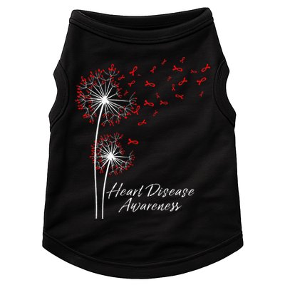 Dandelion Go Red Ribbon Heart Disease Awareness Month Doggie Tank