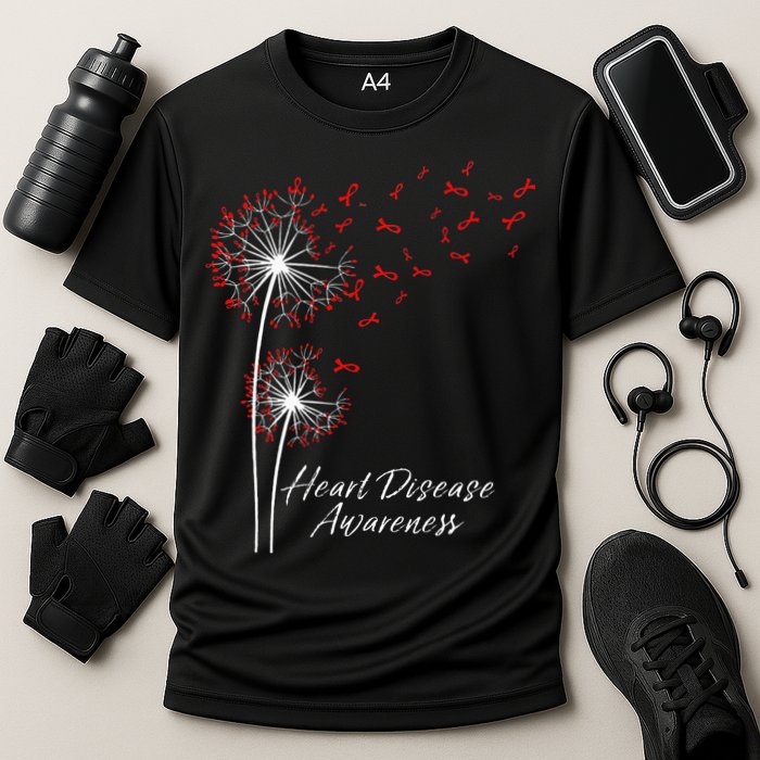 Dandelion Go Red Ribbon Heart Disease Awareness Month Performance Shirt