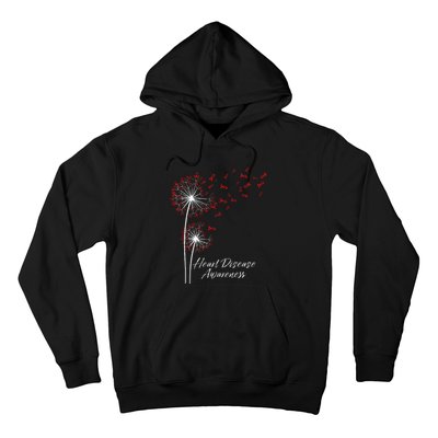 Dandelion Go Red Ribbon Heart Disease Awareness Month Hoodie