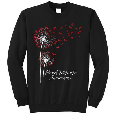 Dandelion Go Red Ribbon Heart Disease Awareness Month Sweatshirt