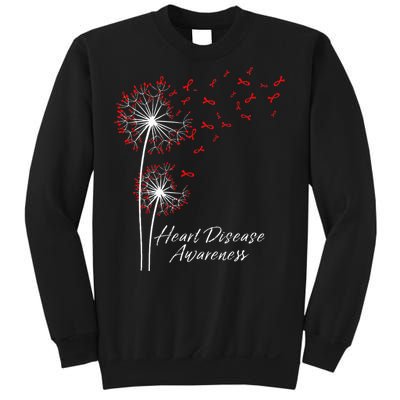 Dandelion Go Red Ribbon Heart Disease Awareness Month Sweatshirt