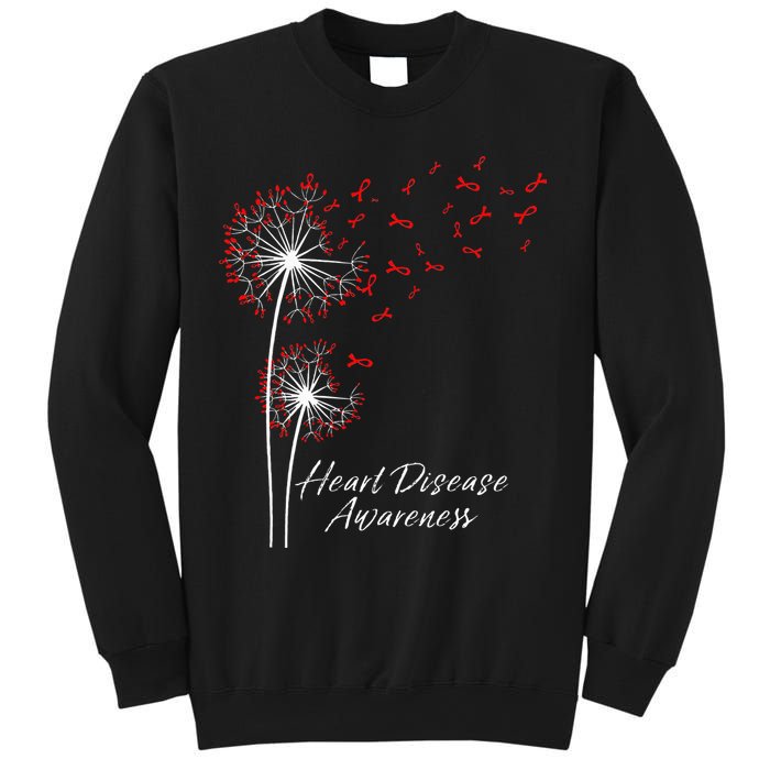 Dandelion Go Red Ribbon Heart Disease Awareness Month Sweatshirt