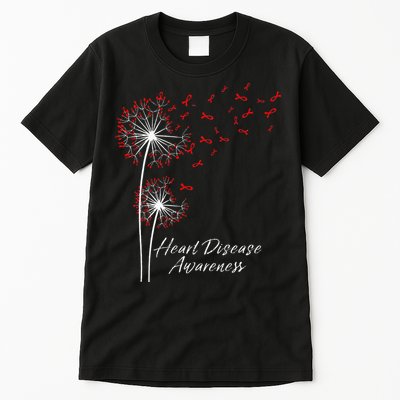 Dandelion Go Red Ribbon Heart Disease Awareness Month Tall T-Shirt