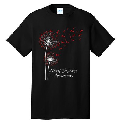 Dandelion Go Red Ribbon Heart Disease Awareness Month Tall T-Shirt