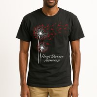 Dandelion Go Red Ribbon Heart Disease Awareness Month Tall T-Shirt